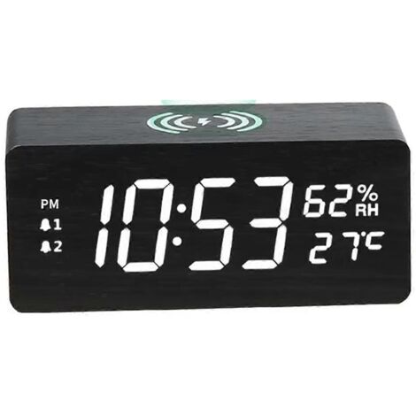 Horloge calendrier LED en bois à charge rapide 15 W C (1/5)