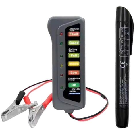 Testeur d'alternateur/batterie numérique 12 V avec affichage à 6 LED (1/5)