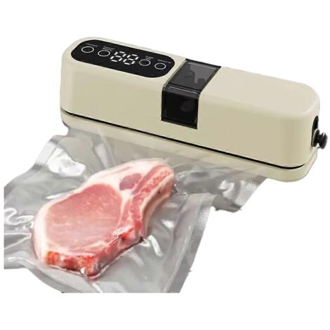 Mini machine à emballer sous vide automatique sans fil, portable, pour usage domestique, beige (1/5)