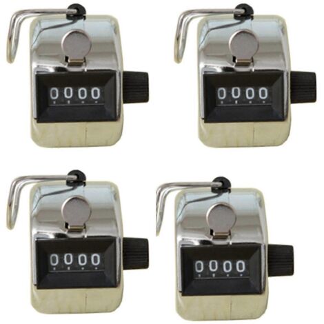 Lot de 4 compteurs à 4 chiffres avec boîtier en plastique et présentoir pour les doigts (1/5)