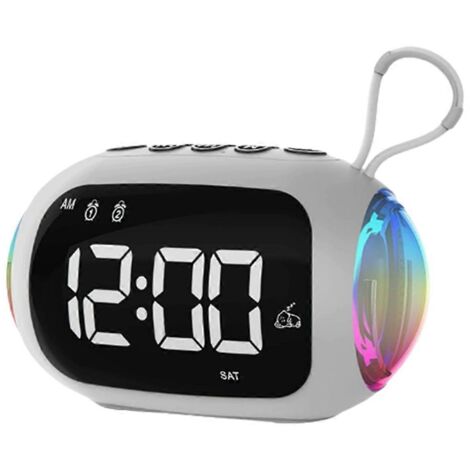 Réveil, radio FM, haut-parleurs Bluetooth, éclairage coloré, caisson de basses, B (1/5)