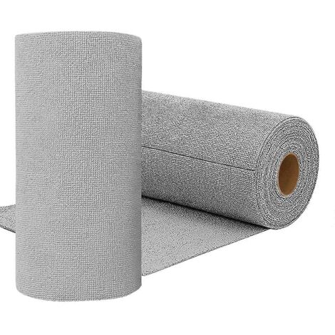 Chiffon de nettoyage en microfibre gris, 2 rouleaux, réutilisable (1/5)