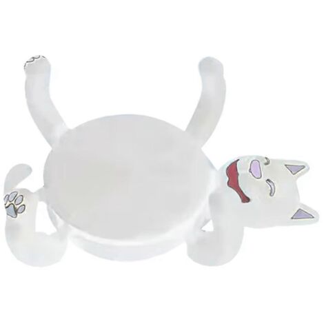 Dessous de verre imprimés en 3D en forme de chat paresseux - Porte-tasses originaux en forme de chat (blanc) (1/5)