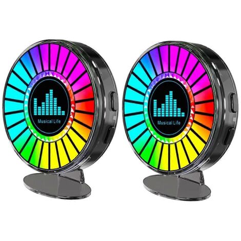 Lampes d'ambiance rondes RGB avec capteur sonore, veilleuses (lot de 2) (1/5)