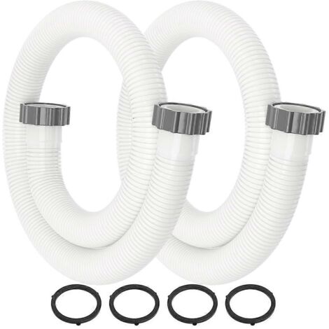 Lot de 2 tuyaux d'arrosage pour piscine hors sol, diamètre 1,5 pouce, longueur 59 pouces. (1/5)