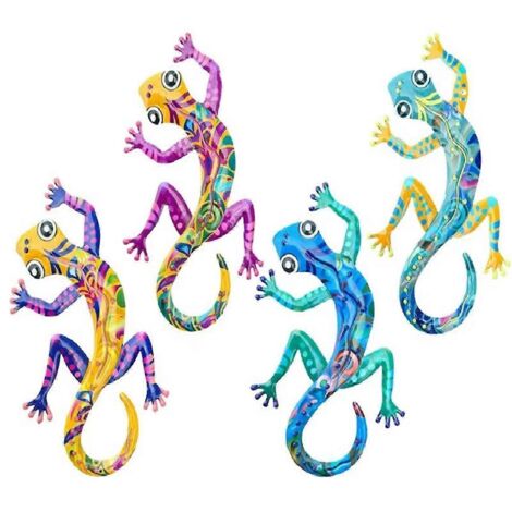 Décoration murale lézard en métal gecko pour extérieur (1/5)