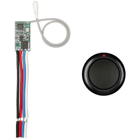 Interrupteur de télécommande RF 433 MHz, mini-relais sans fil noir (1/5)