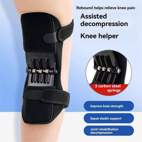 paire d'attelles de musculation pour genoux faibles, soutien articulaire noir (1/5)