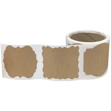 Étiquettes autocollantes en papier kraft à faire soi-même, vierges, pour cadeaux faits main et pâtisserie (1/5)