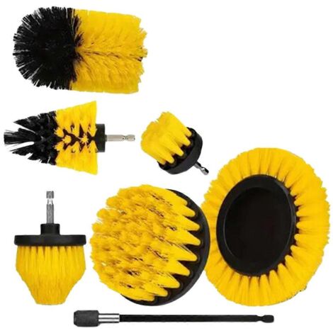 Ensemble de 7 têtes de brosse mobiles, brosse de nettoyage électrique, jaune (1/5)