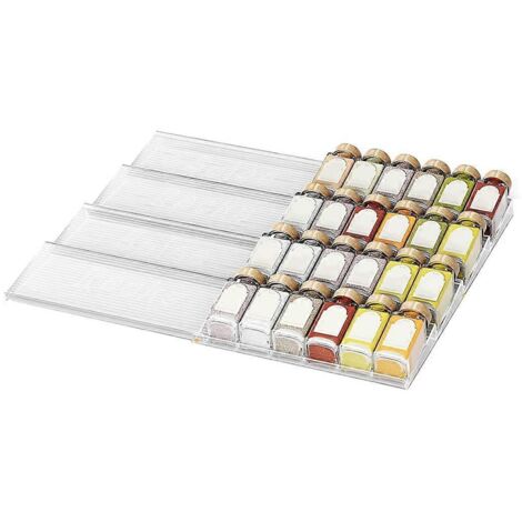 Organisateur extensible pour tiroir à épices, pour une organisation optimale des épices de cuisine (1 ensemble) (1/5)