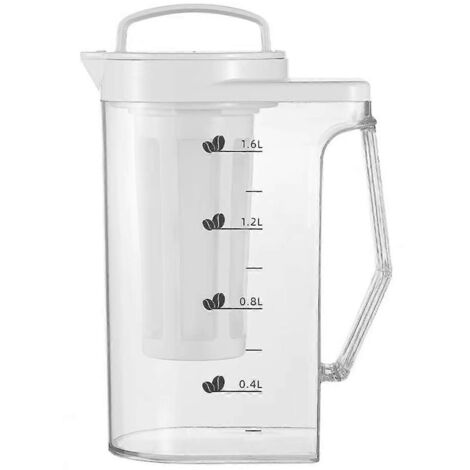 Grande carafe à eau de 1,6 L, idéale pour le réfrigérateur, pour les boissons chaudes et froides. (1/5)