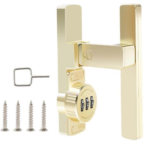 Serrure de porte de grange, verrou à bascule avec combinaison à 3 chiffres (1/5)