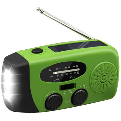 Radio d'urgence portable à manivelle solaire 2000 mAh, modèle américain (1/5)
