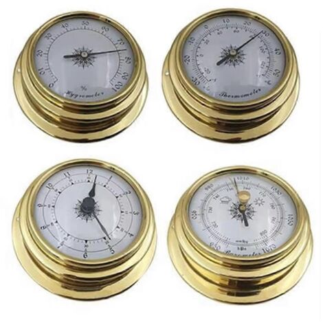 Ensemble de 4 pièces pour bateau : baromètre, horloge, thermomètre et hygromètre. Station météo (1/5)