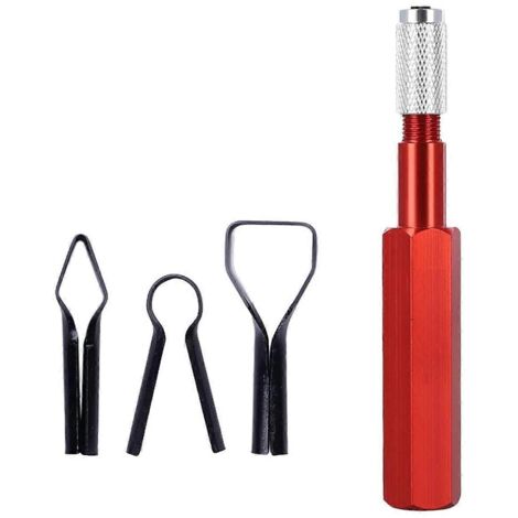 Ensemble de manche pour fraise à lisser les angles avec 3 lames rouges (1/5)