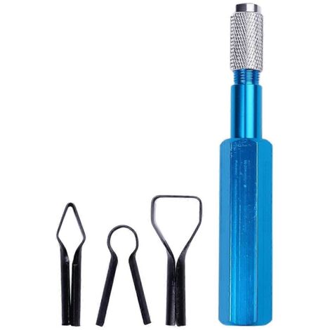 Ensemble de manche pour fraise à lisser les angles avec 3 lames bleues (1/5)
