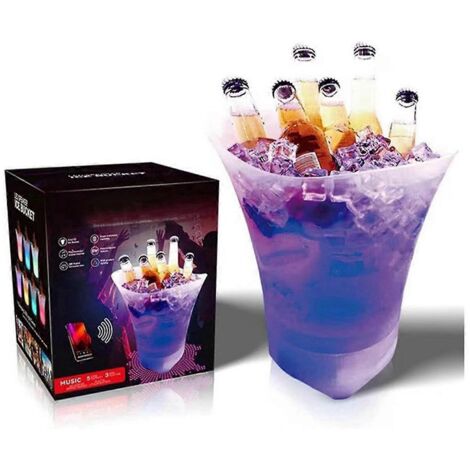 Seau à glace LED avec haut-parleur Bluetooth et bac à boissons lumineux (1/5)
