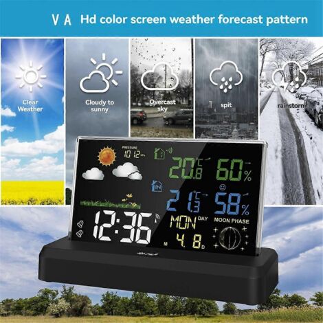 Station météo 1 à 2 places, prévisions, horloge météo, prise UE A (1/5)