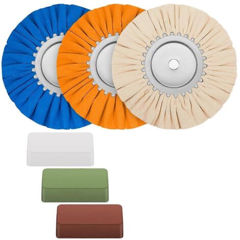 Kit de polissage de jantes en aluminium avec 6 disques de polissage de 8 pouces pour conduits d'air. (1/5)