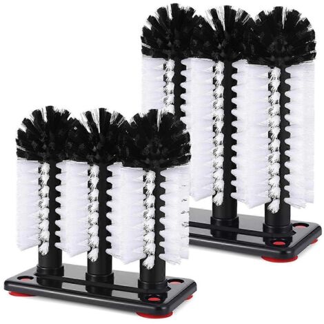Lot de 2 brosses de nettoyage pour bouteilles d'eau avec ventouse, pour nettoyer les verres. (1/5)