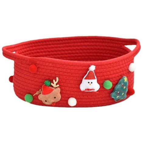 Paniers cadeaux en corde de coton, paniers de rangement pour jouets et goûters, rouges (1/5)