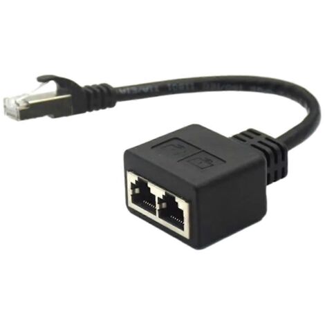 Câble adaptateur répartiteur RJ45 1x mâle vers 2x femelle pour réseau local Ethernet (1/5)