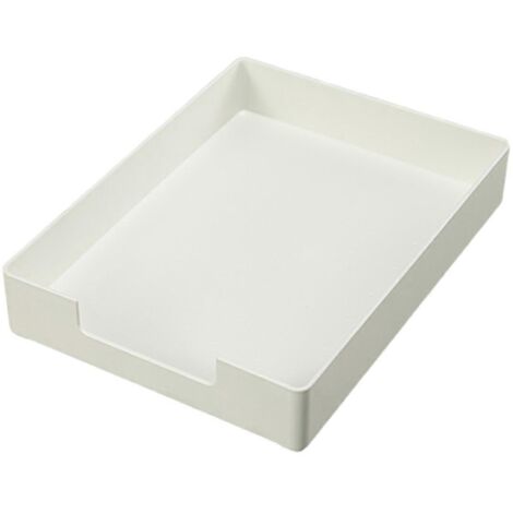 Plateau format lettre, porte-documents en plastique blanc pour feuilles A4 (1/5)