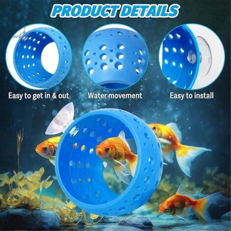 Tunnel pour Bettas, cachette pour poissons d'aquarium avec ventouse bleue (1/5)
