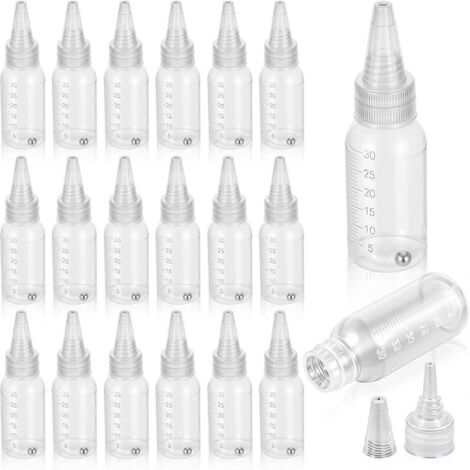 Lot de 20 flacons et pots de peinture aérographe de 30 ml (1 oz) en plastique (1/5)