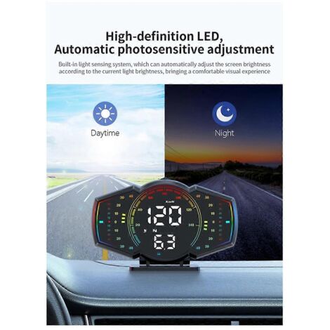 GPS de voiture, compteur de vitesse, affichage vers le haut, alarme de vitesse, boussole HUD (1/5)