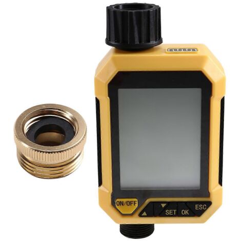 Dispositif d'arrosage automatique pour jardin, minuterie d'arrosage LCD avec affichage de la pluie (1/5)