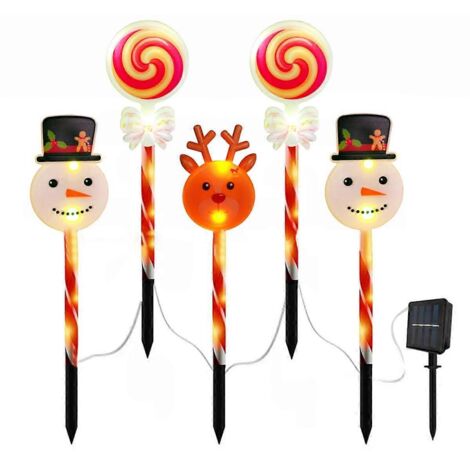 Lot de 10 guirlandes lumineuses solaires de Noël, 8 modes d'éclairage, étanchéité IP65 (1/5)