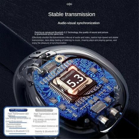 Écouteurs de jeu sans fil Bluetooth 5.3 à conduction osseuse, B (1/5)