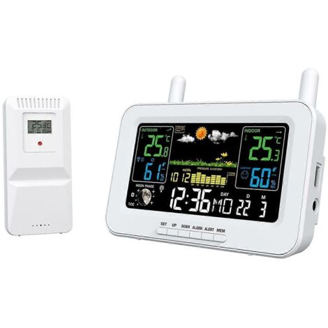Thermomètre-hygromètre avec capteur extérieur sans fil, prise UE B (1/5)