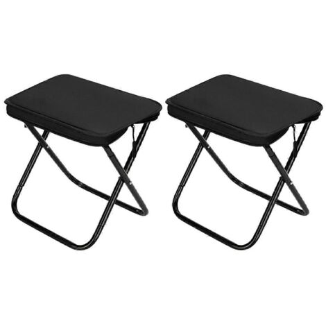 Tabouret d'extérieur avec trousse, mini-tabouret, tabouret de camping et de pêche, noir (1/5)
