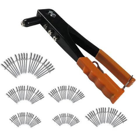Kit de riveteuse robuste, machine à riveter, 120 rivets aveugles orange (1/5)