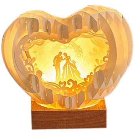 Lampe sculptée créative en trois dimensions, veilleuse romantique B (1/5)
