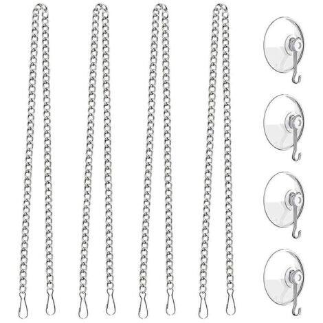 Chaîne de suspension pour vitrail avec crochets à ventouse