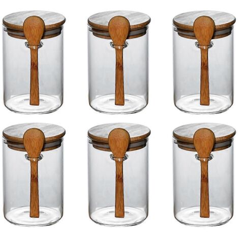 Bocaux à épices en verre, bocaux de rangement en verre, bonbonnière (1/5)