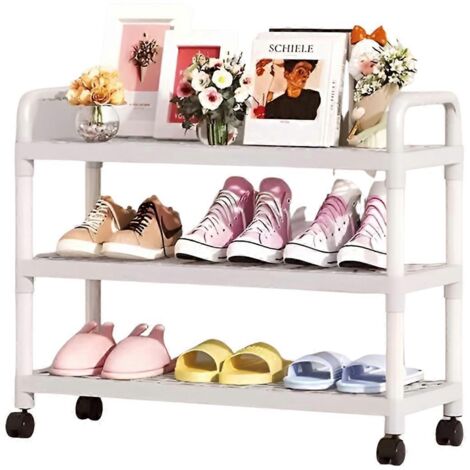 Étagère à chaussures autoportante à plusieurs niveaux, petit meuble à chaussures pour entrée B (1/5)