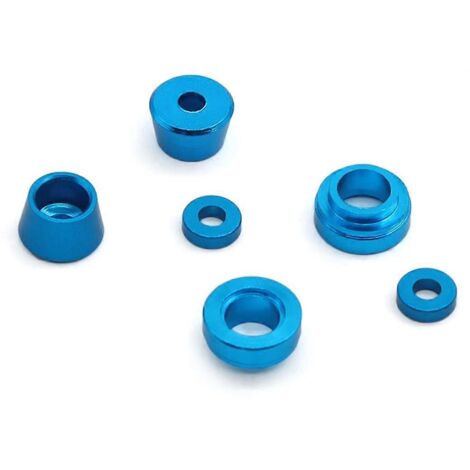 Kit de mise à niveau pour voiture RC avec sous-verres de direction avant en alliage d'aluminium bleu (1/5)