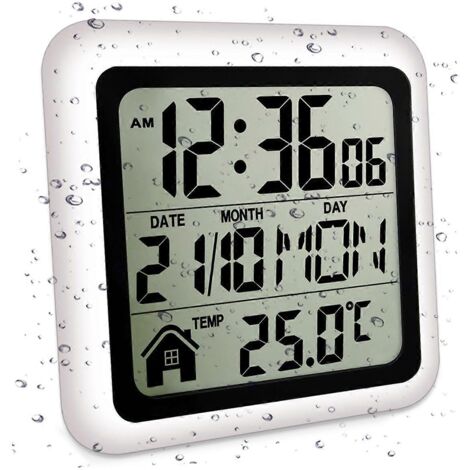 Grande horloge murale de salle de bain étanche (1/5)
