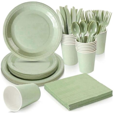 Kit de fournitures pour fête d'anniversaire Sage Solid (1/5)