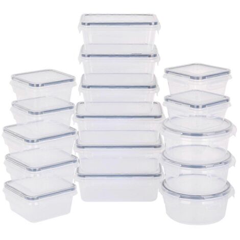 Ensemble de 16 boîtes de conservation alimentaire avec 16 couvercles à fermeture facile (1/5)