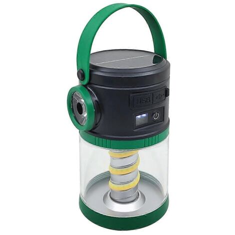 Lampe solaire de camping, batterie externe, lampe de secours verte (1/5)