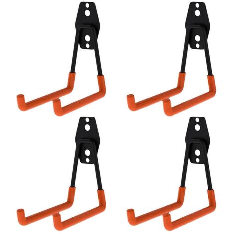 Lot de 4 crochets métalliques pour garage, fixation murale pour vélo (1/5)