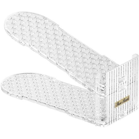 Organisateur de chaussures à emplacements pour chaussures, empilables gain de place (transparent, lot de 3) A (1/5)