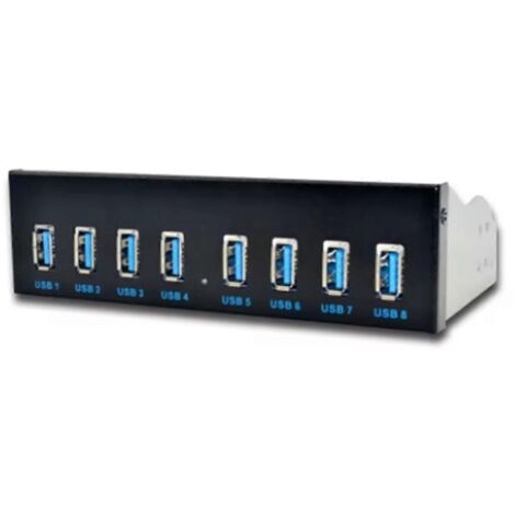 Hub USB 3.0 à 8 ports, répartiteur USB 3.0 en façade, connecteur 5,25 pouces. (1/5)
