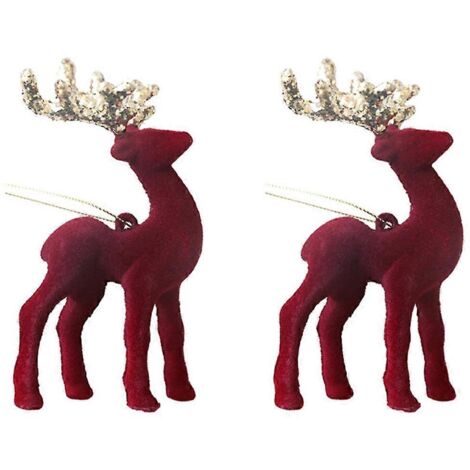 Pendentif de Noël, ornement décoratif pour sapin de Noël, cerf rouge (1/5)